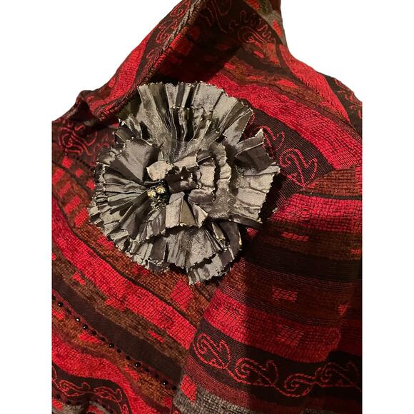 Alfred Dunner Size 22W Red Print Casual Jacket - Picture 3 of 6